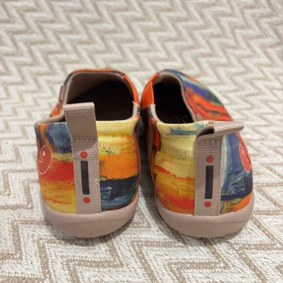 UIN Women’s Toledo Color Brush Flats Canvas Lightweight Slip On Sneakers - Picture 7 of 9